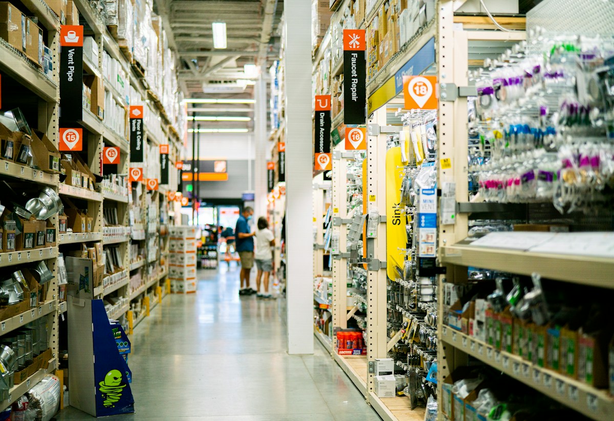Well-stocked supply aisles at UBS Build Pro